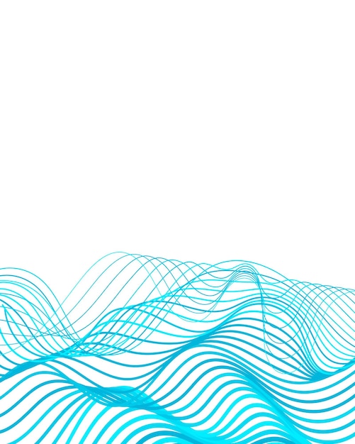 Líneas azules onduladas abstractas con fondo en blanco