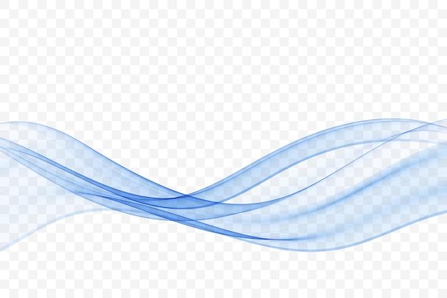 Líneas azules onduladas transparentes Una ola de humo azul Un fondo de ondas azules abstractas