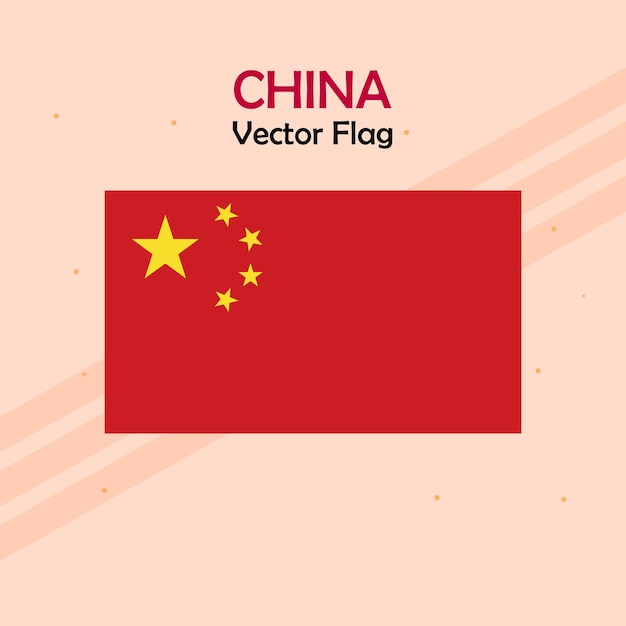 Líneas de bandera vectorial de China y poblaciones