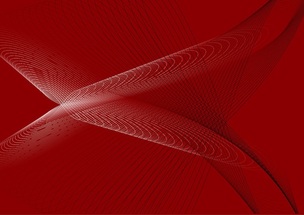 Líneas blancas y negras sobre un fondo rojo en un estilo futurista
