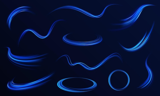 Líneas brillantes de color neón de fondo Líneas de cable de impulso de remolino de ondas brillantes Luz de alta velocidad