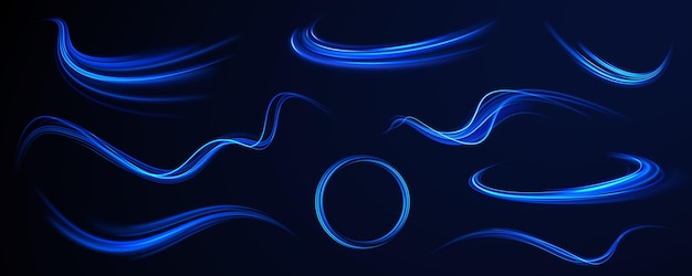 Líneas brillantes de color neón de fondo Líneas de cable de impulso de remolino de ondas brillantes Luz de alta velocidad
