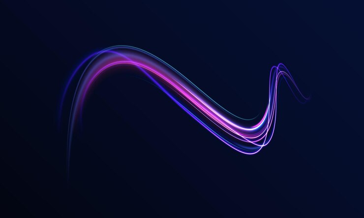 Vector líneas brillantes de color neón de fondo líneas de cable de impulso de remolino de ondas brillantes