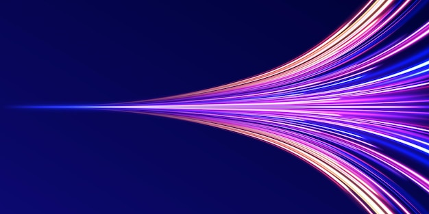 Líneas brillantes de color neón de fondo Líneas de cable de impulso de remolino de ondas brillantes