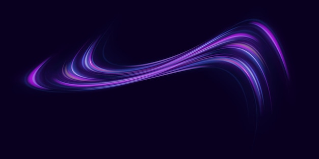 Las líneas brillantes de color neón en el fondo