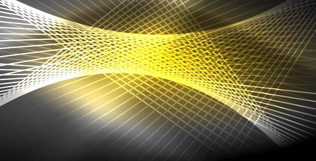 Líneas brillantes de neón energía mágica concepto de luz espacial fondo abstracto diseño de papel tapiz