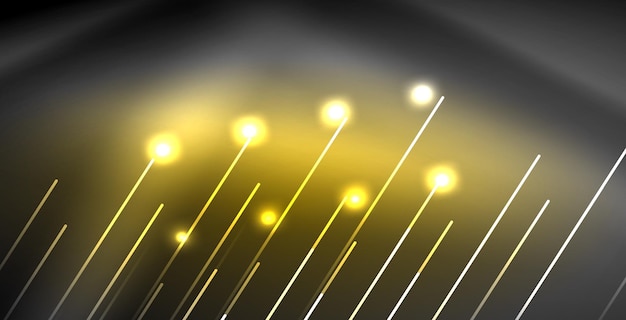 Líneas brillantes de neón energía mágica concepto de luz espacial fondo abstracto diseño de papel tapiz