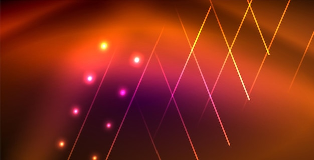 Líneas brillantes de neón energía mágica concepto de luz espacial fondo abstracto diseño de papel tapiz