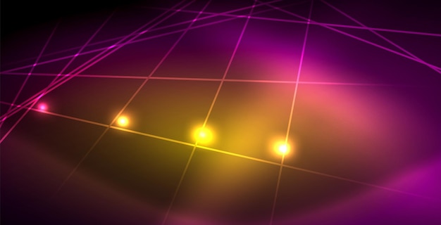 Líneas brillantes de neón energía mágica concepto de luz espacial fondo abstracto diseño de papel tapiz