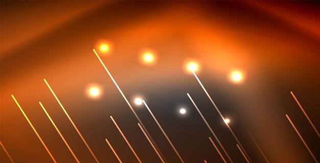 Líneas brillantes de neón energía mágica concepto de luz espacial fondo abstracto diseño de papel tapiz