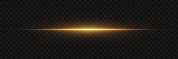 Líneas brillantes de neón Luz de deslumbramiento láser En un fondo transparente