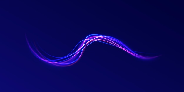 Líneas de brillo vectorial efecto de flujo de aire Ruta de luz onda de fuego Ruta de fuego línea de rastro luces de automóviles