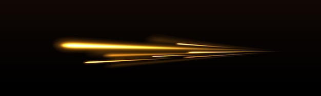 Líneas de brillo vectorial efecto de flujo de aire Ruta de luz onda de fuego Ruta de fuego línea de rastro luces de automóviles