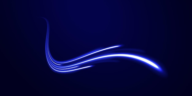 Líneas de cable de impulso de remolino de ondas brillantes Efecto de rastros de luz de alta velocidad