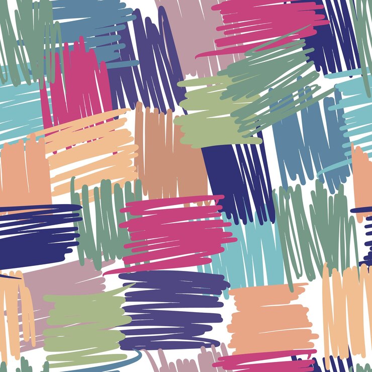 Líneas caóticas geométricas abstractas de patrones sin fisuras. Fondos de rayas a mano alzada para telas textiles o cubiertas de libros, fondos de pantalla, diseño, arte gráfico, envoltura