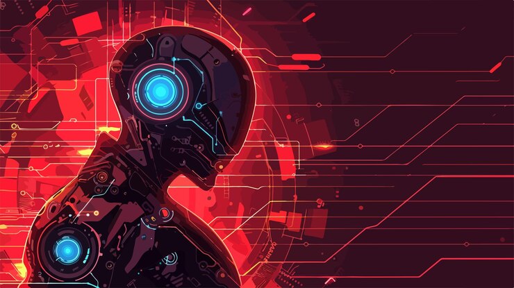Vector líneas de circuitos eléctricos en la ilustración vectorial de la moneda golem