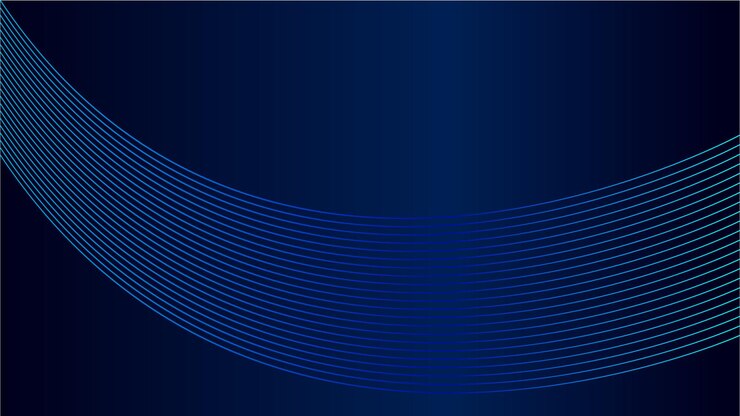 Líneas circulares brillantes abstractas sobre fondo azul oscuro Diseño de arte de línea de rayas geométricas