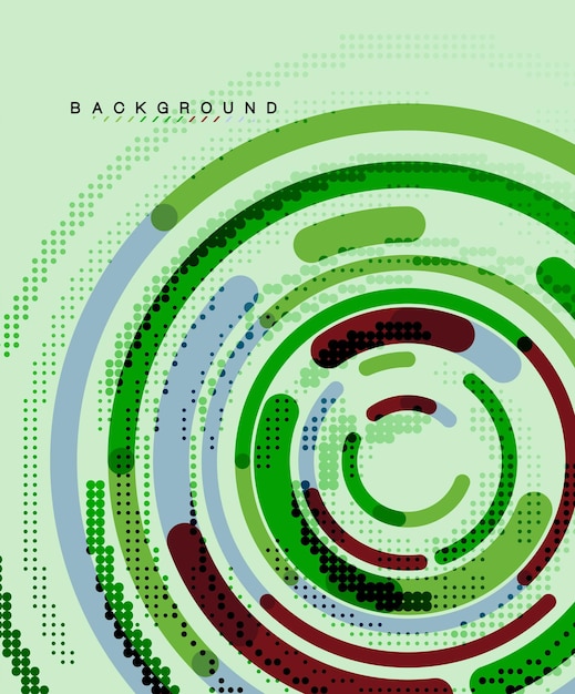 Líneas circulares círculos geométricos fondo abstracto Ilustración vectorial