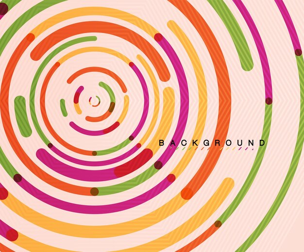 Líneas circulares círculos geométricos fondo abstracto Ilustración vectorial