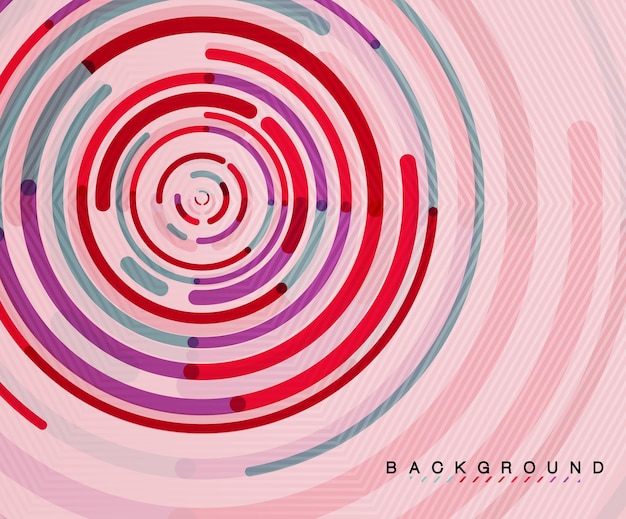 Líneas circulares círculos geométricos fondo abstracto Ilustración vectorial