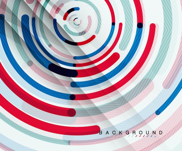 Líneas circulares círculos geométricos fondo abstracto Ilustración vectorial