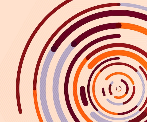 Líneas circulares círculos geométricos fondo abstracto Ilustración vectorial
