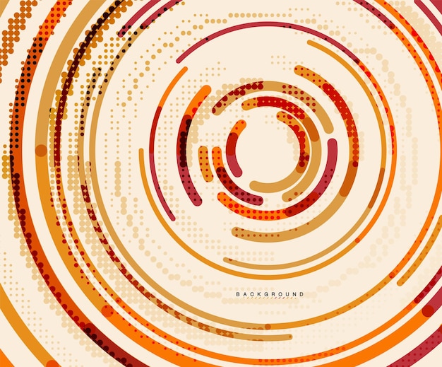 Líneas circulares círculos geométricos fondo abstracto Ilustración vectorial