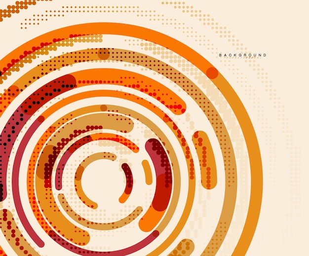 Líneas circulares círculos geométricos fondo abstracto Ilustración vectorial
