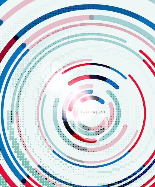 Líneas circulares círculos geométricos fondo abstracto Ilustración vectorial