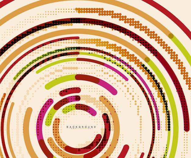 Líneas circulares círculos geométricos fondo abstracto Ilustración vectorial