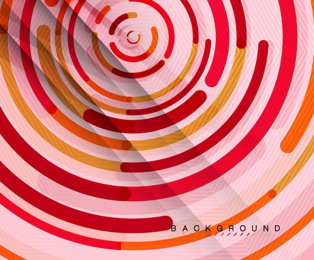 Líneas circulares círculos geométricos fondo abstracto Ilustración vectorial