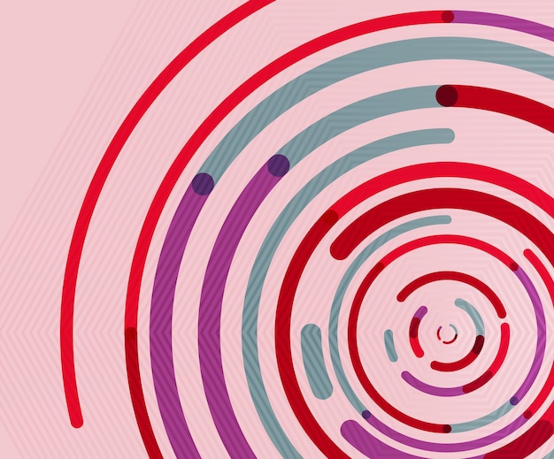 Líneas circulares círculos geométricos fondo abstracto Ilustración vectorial