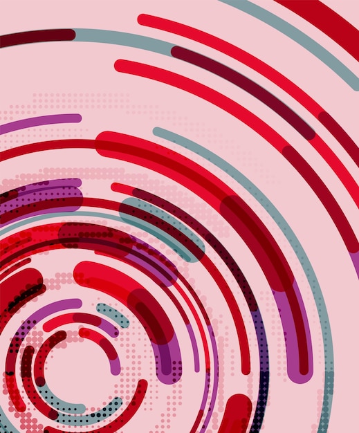 Líneas circulares círculos geométricos fondo abstracto Ilustración vectorial