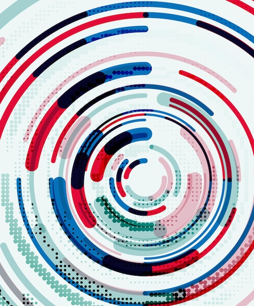 Líneas circulares círculos geométricos fondo abstracto Ilustración vectorial
