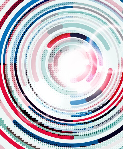 Líneas circulares círculos geométricos fondo abstracto Ilustración vectorial