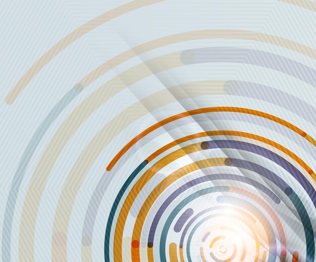 Líneas circulares círculos geométricos fondo abstracto Ilustración vectorial