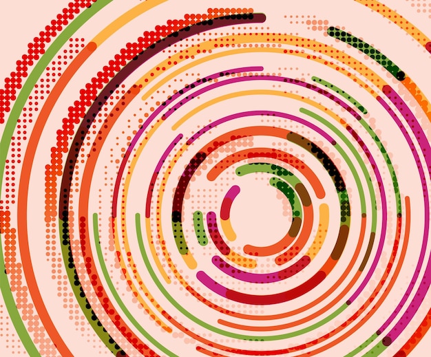 Líneas circulares círculos geométricos fondo abstracto Ilustración vectorial