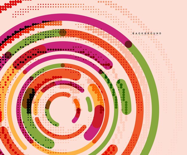 Líneas circulares círculos geométricos fondo abstracto Ilustración vectorial
