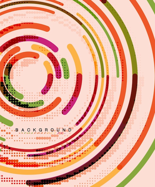 Líneas circulares círculos geométricos fondo abstracto Ilustración vectorial