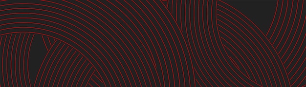 Líneas circulares negras y rojas tecnología abstracta fondo mínimo