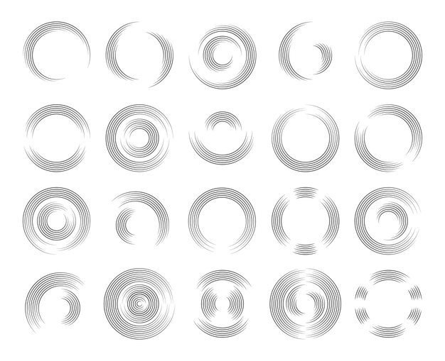 Líneas De Círculo Geométrico Abstracto Patrón De Velocidad Ilustración Vectorial