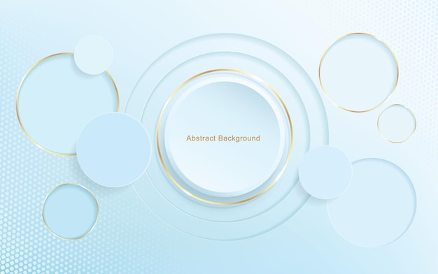 Líneas de círculo de oro de plantilla de diseño de banner moderno 3D abstracto sobre fondo blanco
