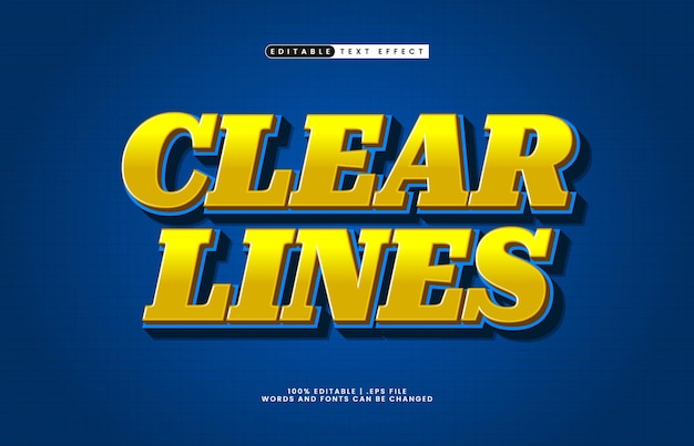 líneas claras efecto de texto editable con un estilo de texto simple y moderno
