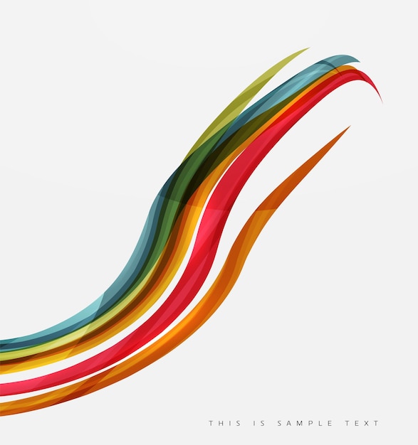 Líneas de color del arco iris en el elemento de onda de identidad blanca