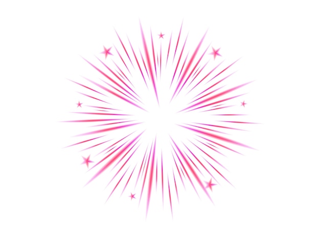 Líneas de color borrosas cómicas con estrellas en movimiento con enfoque radial para efectos de alta energía gráfico alto