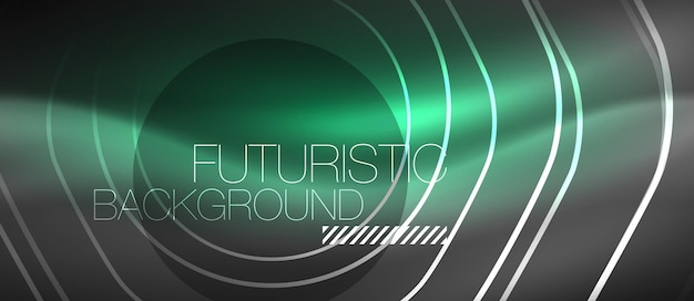 Líneas de color negro y brillante diseño de neón magin techno plantilla de fondo