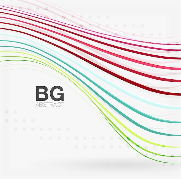 Líneas de color vectorial líneas de onda fondo geométrico moderno telón de fondo de plantilla vectorial para diagrama de diseño de flujo de trabajo opciones de número o diseño web