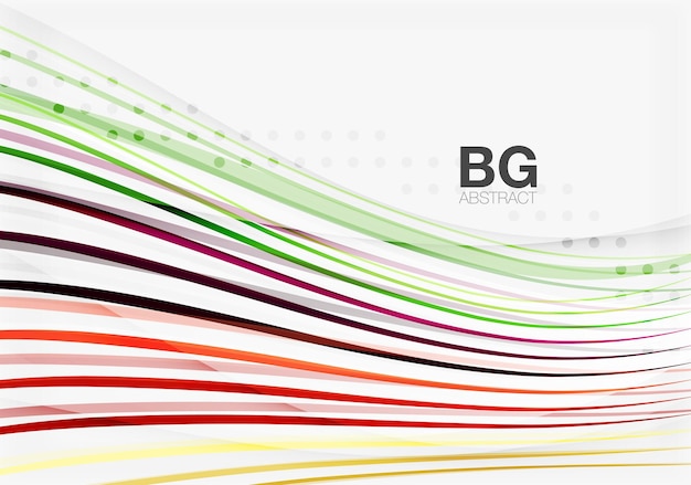 Líneas de color vectorial líneas de onda fondo geométrico moderno telón de fondo de plantilla vectorial para diagrama de diseño de flujo de trabajo opciones de número o diseño web