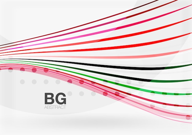 Líneas de color vectorial líneas de onda fondo geométrico moderno telón de fondo de plantilla vectorial para diagrama de diseño de flujo de trabajo opciones de número o diseño web