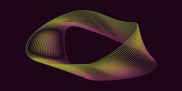 Líneas de colores onduladas suaves y abstractas Onda dinámica